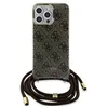Image de Coque Arrière pour iPhone 15 Pro avec Bandoulière Imprimée IML 4G Guess Marron
