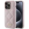 Image de Coque pour iPhone 15 Pro - Logo en métal matelassé Guess (GUHCP15LPSQQSQSP) - Rose