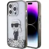 Image de Karl Lagerfeld KLHCP15LLKNSK iPhone 15 Pro 6.1" étui rigide transparent paillettes liquides Ikonik (Apple iPhone 15 Pro), Coque pour téléphone portable, Gris, Argent