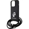 Image de Karl Lagerfeld KLHCP15LSAKCPSK iPhone 15 Pro 6.1" étui rigide czarny/black Crossbody Saffiano Metal Pin (Apple iPhone 15 Pro), Coque pour téléphone portable, Noir