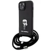 Image de Coque pour iPhone 15 / iPhone 14 / iPhone 13 - Karl Lagerfeld Saffiano Crossbody (KLHCP15SSASASKKNPSK) - Monogramme Metal Pin Karl