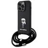 Image de Coque pour iPhone 15 Pro - Karl Lagerfeld Saffiano Crossbody (KLHCP15LSASKKNPSK) - Monogramme Metal Pin Karl