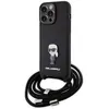 Image de Coque pour iPhone 15 Pro Max - Karl Lagerfeld Saffiano Crossbody (KLHCP15XSASASKKNPSK) - Monogramme Metal Pin Karl
