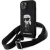 Image de Karl Lagerfeld KLHCP15SSCBSKNK iPhone 15 6.1" étui rigide czarny/black Crossbody Silicone Ikonik (Apple iPhone 15), Coque pour téléphone portable, Noir