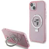 Image de Coque pour iPhone 15 Plus / iPhone 14 Plus - Karl Lagerfeld Hardcase Ring Stand MagSafe (KLHMP15MHMHMMRSKCP) - Rose Karl&Choupette