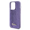 Image de Coque pour iPhone 15 Pro Max avec Paillettes et Logo en Métal Guess Violet