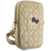Image de Hello Kitty Étui en cuir PU Qulited pour le transport à la main - or (Apple iPhone 16), Coque pour téléphone portable, Or