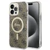 Image de Coque pour iPhone 15 Pro - Guess IML 4G MagSafe (GUHMP15LH4STW) - Marron
