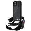 Image de BMW BMHCP15S23PSCCK iPhone 15 / 14 / 13 czarny/black hardcase M Edition Carbon Stripe & Strap (Apple iPhone 13, Apple iPhone 14, Apple iPhone 15), Coque pour téléphone portable, Noir