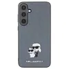 Image de Coque pour Galaxy S24 Saffiano Karl et Choupette Rigide Élégant Karl Lagerfeld Gris
