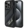 Image de Karl Lagerfeld KLHCP15XPQDSMGK iPhone 15 Pro Max 6.7" czarny/black hardcase Diagonal Quilted Script (Apple iPhone 15 Pro Max), Coque pour téléphone portable, Noir
