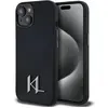 Image de Karl Lagerfeld Silicone Shadow Metal Initial MagSafe Case for iPhone 15 Black (Apple iPhone 15), Coque pour téléphone portable, Noir