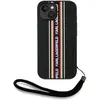 Image de Karl Lagerfeld Case Saffiano Athleisure Stripes Cord for iPhone 15 red (Apple iPhone 15), Coque pour téléphone portable, Rouge