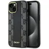 Image de DKNY DKHMP14SPCPVSLK iPhone 14 / 15 / 13 6.1" czarny/black étui rigide en cuir à damier Mono Motif M (Apple iPhone 13, Apple iPhone 14), Coque pour téléphone portable, Noir