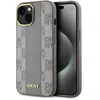Image de DKNY PU Leather Checkered Pattern Magsafe Case for iPhone 15 Beige (Apple iPhone 15), Coque pour téléphone portable, Beige, Gris