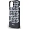 Image de DKNY PU Leather Repeat Pattern Bottom Stripe MagSafe Case pour iPhone 14 Noir (Apple iPhone 14), Coque pour téléphone portable, Blanc, Noir