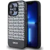 Image de DKNY PU Leather Repeat Pattern Bottom Stripe MagSafe Case pour iPhone 14 Pro Noir (Apple iPhone 14 Pro), Coque pour téléphone portable, Blanc