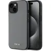 Image de DKNY PU Leather Silver Metal Logo Magsafe Case pour iPhone 13 Grey (Apple iPhone 13), Coque pour téléphone portable, Gris