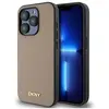 Image de DKNY - Housse en cuir grainé PU Metal Logo MagSafe (DKHMP15LPGHLME) - iPhone 15 Pro - Beige (Apple iPhone 15 Pro), Coque pour téléphone portable, Beige