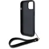 Image de DKNY PU Leather Stack Logo Wrist Strap Case for iPhone 13 Black (Apple iPhone 13), Coque pour téléphone portable, Noir