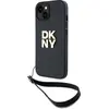 Image de DKNY DKHCP15SPBSWSK iPhone15 / 14 /13 6.1" czarny/black hardcase Wrist Strap Stock Logo (Apple iPhone 15), Coque pour téléphone portable, Noir