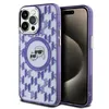 Image de Coque pour iPhone 15 Pro - Karl Lagerfeld IML MagSafe (KLHMP15LHHMCKKMHU) - Monogramme Violet Tête Karl&Choupette