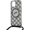 Image de Coque MagSafe iPhone 15 avec Bandoulière IML Monogram Crossbody Élégant Karl Lagerfeld Noir transparent