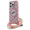 Image de Coque pour iPhone 15 Pro Max - Karl Lagerfeld IML Crossbody MagSafe (KLHMP15XHCKCKCKLCP) - Monogramme Rose Tête Karl&Choupette