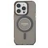 Image de Coque pour iPhone 16 Pro - Guess IML Strass MagSafe (GUHMP16LPFTDTEK) - Noir