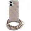 Image de Guess GUHCP16SHC4SEP iPhone 16 6.1" ró owy/pink hardcase Cord 4G Print, Bandoulière pour smartphone, Pink, Rose