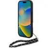 Image de Karl Lagerfeld Case Saffiano Crystals w/Chain for iPhone 16 Pro black (Apple iPhone 16 Pro), Coque pour téléphone portable, Noir