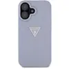 Image de Guess Hardcase PU Grained Hot Stamp 4G Triangle Metal Case for iPhone 16 6,1" Purple (Apple iPhone 16), Coque pour téléphone portable, Violet