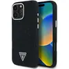 Image de Guess Case Denim Triangle Logo MagSafe for iPhone 16 Pro black (Apple iPhone 16 Pro), Coque pour téléphone portable, Noir