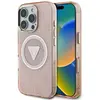 Image de Guess Case IML Metal Glitter 4G Circle Triangle MagSafe for iPhone 16 Pro Max pink (Apple iPhone 16 Pro Max), Coque pour téléphone portable, Pink