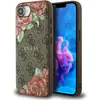 Image de Guess Case 4G Flowers Print MagSafe for iPhone 16e brown (Apple iPhone 16e, Apple iPhone 17e), Coque pour téléphone portable, Marron