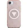 Image de Guess Case IML Metal Glitter 4G Circle Triangle MagSafe for iPhone 16e pink (Apple iPhone 16e, Apple iPhone 17e), Coque pour téléphone portable, Pink