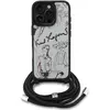 Image de Karl Lagerfeld Case Crossbody Grained Pattern & Logo for iPhone 16 Pro grey (Apple iPhone 16 Pro), Coque pour téléphone portable, Gris