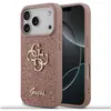Image de Guess Back panel cover Apple iPhone 17 Pro PU Fixed Glitter 4G Metal Logo Case Pink (Apple iPhone 17 Pro), Coque pour téléphone portable, Pink