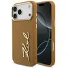 Image de Karl Lagerfeld case PU leather case with Karl script logo and metal camera buttons for iPhone 17 Pro (Apple iPhone 17 Pro Max), Coque pour téléphone portable, Pink, Marron