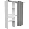Image de Dressing ARTIC avec rideau 1 colonne 2 penderies 1 tiroir EKIPA Blanc