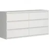 Image de Commode CHELSEA 6 Tiroirs Couleur mat L 154 P 42 2 H 79 9 cm Blanc