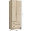 Image de DEMEYERE Armoire Décor chene brossé 2 portes et 2 tiroirs Classique Chambre L 61 cm