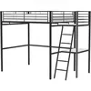 Image de Lit mezzanine avec bureau en métal épo y Sommier inclus 140 190 cm OXFORD Noir
