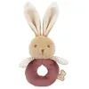 Image de Hochet Lapin Bordeaux en Fourrure Douce