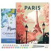 Image de Peinture par Numéro Figured'Art avec Cadre Affiche Vintage Paris 2 - Activité Manuelle Numéro d'Art Complet - 40x50cm toile tendue sur châssis