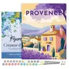 Image de Peinture par Numéro Figured'Art avec Cadre Affiche Vintage Provence - Activité Manuelle Numéro d'Art Complet - 40x50cm toile tendue sur châssis