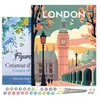 Image de Peinture par Numéro Figured'Art avec Cadre Affiche Vintage Londres 2 - Activité Manuelle Numéro d'Art Complet - 40x50cm toile tendue sur châssis