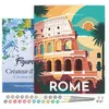 Image de Peinture par Numéro Figured'Art avec Cadre Affiche Vintage Rome - Activité Manuelle Numéro d'Art Complet - 40x50cm toile tendue sur châssis