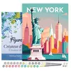 Image de Peinture par Numéro Figured'Art avec Cadre Affiche Vintage New York - Activité Manuelle Numéro d'Art Complet - 40x50cm toile tendue sur châssis