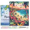 Image de Peinture par Numéro Figured'Art avec Cadre - Affiche de voyage Bali - Numéro d'Art Complet - 40x50cm toile tendue sur châssis